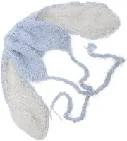 [WOFASHPURET] Bunny Hat Ear Muffs Bunny Ears Hood Winter Hat Warm Caps Newborn Photography Prop Spandex Grey