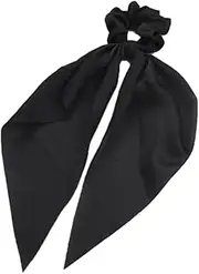 Chiffon Ponytail Scarf Bow Elastic Hair Rope Tie Scrunchies Ribbon Hairtie Bands，for Daily and Party Use, 3.15" Diameter, 13" Streamers