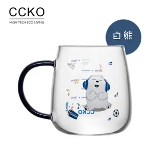 【CCKO】Q萌動物園 可愛動物玻璃杯 350ml 刻度玻璃杯(玻璃馬克杯)