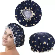 Shower Cap,1 Pack Bath Cap Waterproof, Reusable Bath Shower Caps for Long Hai...