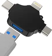 3 in 1 USB C Lightning Micro USB Male to USB Female Adapter OTG 3.0 Cable Connector for Apple iPhone 16 15 14 13 iPad Macbook USB-A Flash Drive Stick Camera Data Transfer Type C Port Converter