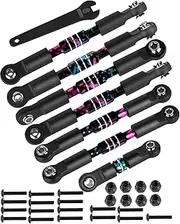RCHuiWow RC Alloy Turnbuckles Camber Links Upgrades Part for 1/10 Slash 4WD(VXL),Rustler 4WD(VXL),Stampede 4WD(VXL),Bandit 4WD(VXL),Hoss 4WD(VXL) Adjustable Tie Rods & Turnbuckles Hops Up,Rainbow