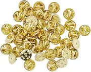 IWOWHERO Nametags 100 Sets Blank Tie Backs Lapel Pins Brooch Clasp Lapel Holder Pin Backs Disc Button Accessories Collar Pin Name Tag