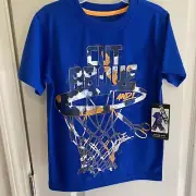 Boys T-Shirt Size XS 4/5 And1 Graphic Print Basketball Cut Above Blue New