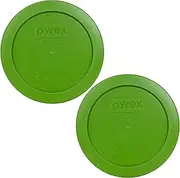 Pyrex Green 2 Cup Round Storage Cover #7200-PC for Glass Bowls - 2 Pack