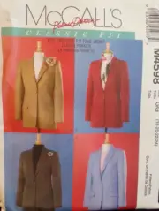 McCall's Sewing Pattern M4598 Misses Jacket Lined Classic Fit Sizes 18-24 UNCUT