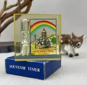 Vieux Montreal Vintage Souvenir Lucite Hourglass Egg/Sand Timer