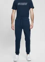 GUESS Eco Blue Arlo Active Trackpants Size: Medium, Spandex