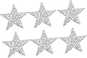 CORHAD 4Pcs Silver Adhesive Star Patches Bling Decorative Appliques for DIY Clothing Jeans and Craft Projects Durable Fashionable and Easy to Use