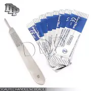 (Lot of 50) Scalpel Blades #12 with #3 Metal Handle Suitable for Dermaplaning