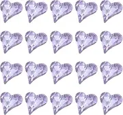 uxcell 20 Pcs 3D Heart Violet Purple Nail Rhinestones 12x13mm K9 Glass Crystal Rhinestones Pointed Back Crooked Heart Gems for Nail Charm Art DIY Decoration Craft
