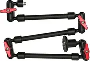 360 Degree Rotation Articulating Arm Mount, 1/4 and 3/8 Thread Adjustable Stand for Desk, Flexible Arm Desk Mount for DSLR Camera Webcam