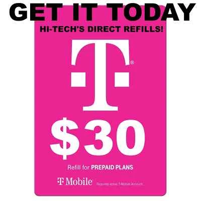 $30 T-MOBILE PREPAID FASTEST DIRECT ONLINE REFILL 25yr USA TRUSTED DEALER