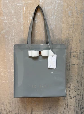 Ted Baker Large Bow Icon Tote Gray Bag New In Original Box
