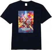 Small Planet Marvel Guardians of The Galaxy Remix Short Sleeve T-Shirt Poster Navy