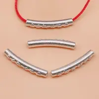 在飛比找樂天市場購物網優惠-足銀彎管3D硬銀六字真言彎管配件紅繩皮繩手鏈手工DIY銀飾品
