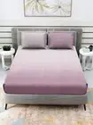 250 TC Satin Cotton Queen Flat Bedsheet With 1 Bedsheet 2 Pillow Covers Purple