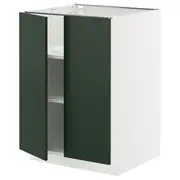METOD base cabinet with shelves/2 doors, white/Havstorp deep green, 60x60x80 cm