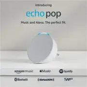 Amazon Echo Pop Compact Smart Speaker, Alexa Enabled, Full Sound, Glacier White