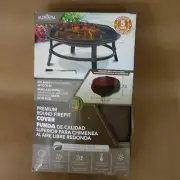 Elemental 38" Brown Round Fire Pit Cover Heavy-weight Water-resistant PVC Free