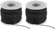 uxcell Elastic String for Bracelet 164 Ft/50 Meter Length 1 mm Dia, 2 Roll Sturdy Stretchy String Cord for Jewelry Making Necklace Beading Craft DIY, Black