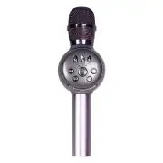 Portable Bluetooth Laser LED Karaoke Microphone Silver