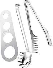 Stainless Steel Spaghetti Claw Pasta Portion Control Gadget Spaghetti Server Spoon Set Metal Pasta Measurer Tool for Kitchen