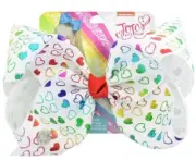 Jojo 8" Rainbow Heart Bow, New