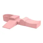 Playpals Kids Climb Crawl Foam Play Set Soft Play Set Activity Toys 5PC Pink
