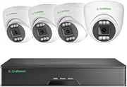 5 Megapixel (5MP) All-Aluminum Waterproof IP67 Security Camera System, 4-Channel NVR with 4 POE Cameras & 2TB HDD, CMOS Sensor