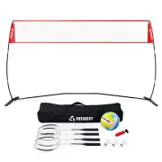 Patiassy 14Ft Volleyball & Badminton Set w/ Net, Rackets, Shuttlecocks