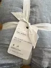 Pottery Barn Belgian Flax Linen Double Flange Duvet Full /Queen Chambray Blue