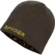 Spyder Warp Reversible OLIVE VOLT STRETCH Beanie Hat Kids Boys One Size New $30