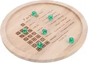 Gatuida 1Set Wooden Dice Tray for Farkle Game Portable Tabletop Storage for Family Board Games Smooth Finish Lightweight Design Includes Game Dice for Gatherings