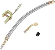 X AUTOHAUX 1 Set 135 Degrees Copper Tire Valve Extension with Durable Stainless Steel 350mm Tyre Valve Stem Extender for Car Motorcycle RV Truck Bike