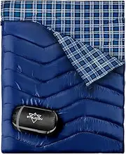 ETGLCOZY Double Sleeping Bag Flannel for Adults, XL Queen Size 2 Person Sleeping Bags for All Seasons Couples Family Camping Hiking Backpacking and Outdoors, Waterproof, Lightweight