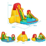 Inflatable Kids Water Park with Slides, Climbing Walls, and Splash Pool