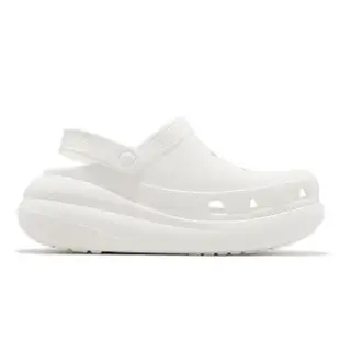 【Crocs】超厚底洞洞鞋 Classic Crush Clog 白 全白 男女鞋 經典泡芙 布希鞋 卡駱馳(207521100)