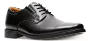 New Clarks Tilden Plain Black Leather Oxford Dress Shoes Men 12 W