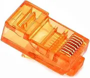 50/100PCS RJ45 Ethernet Cables Module Plug Network Connector RJ-45 Crystal Heads Cat5 Cat5e Cable(100 PCS,Orange)