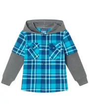 Andy & Evan Plaid Flannel & Terry Twofer 5 Blue