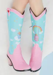 [Dolls Kill x Care Bears] Rainbow Roundup Cowboy Boots