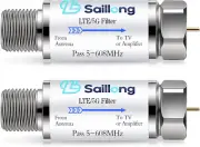 LTE Filter for TV Antenna, 4G/5G Signal Interference Reduction, 2 Pack