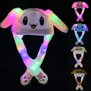 Bunny Hat Ear Moving Jumping Hat Plush Rabbit Hat Cute Cap With Paws For Women Girls Led-pink