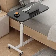 Over Bed Table Side Table with Wheels, Portable Mobile OverBed Computer Table Adjustable Height Home Rolling Laptop Computer Desk Sofa End Table for Working, Dining(C)