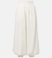 [Valentino] Valentino Cady Couture silk wide-leg pants AU 14 white