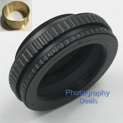 Brass M42 to M42 12-17mm Adjustable Focus Helicoid Adapter Macro Tube 12mm-17mm
