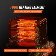 Electric Pizza Oven 12 Inch Adjustable Temp 120 Minute Timer Countertop Bake