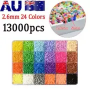 13000pcs For Hama Beads Kit Kids Fun DIY Craft 2.6mm 24 Colours Set Gift Toys AU