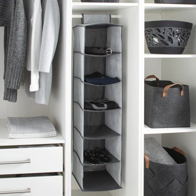 Simplify 6 Shelf Closet Organizer in Grey